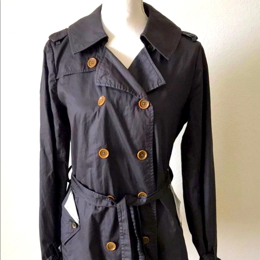 ANTHROPOLOGIE BLACK TRENCH JACKET